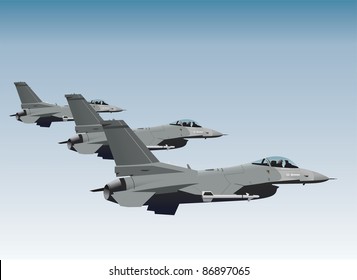 NATO Fighter Jets In Formation Vector Image