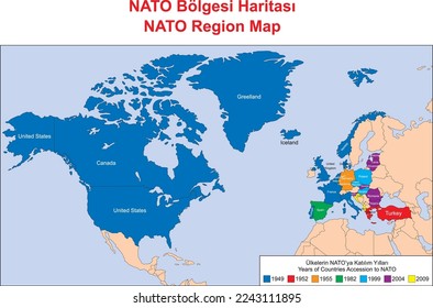 NATO Region Map, educational illustrator