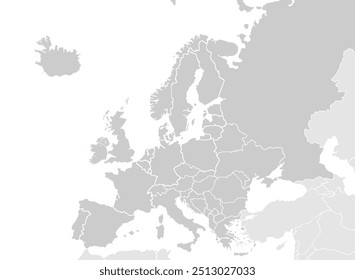 OTAN y Rusia en el mapa de Europa.