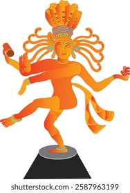 Natraj lord shiva art illustration dancing position of Natraj god