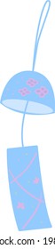 Natsu Matsuri Japanese Summer Festival Element, Japanese Wind Chime. Vector EPS 10