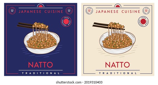 Natto Japanese fermented soybeans health food dish