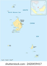 The Natuna Islands map, indonesia