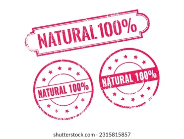 Natural 100 Percent Rubber sign or Stamp, Grunge rubber Stamp, Sale badge Vintage old texture
