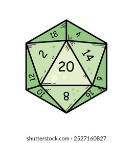  Natural 20, D20 dice, rpg dice - vector illustration