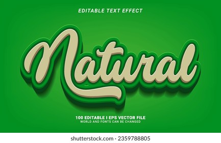 natural 3d style text effect