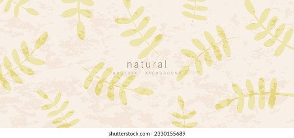 Fondo natural abstracto con elementos vegetales. Diseño botánico para banner, afiche, decoración de pared.