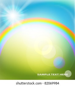 Natural abstract background with rainbow