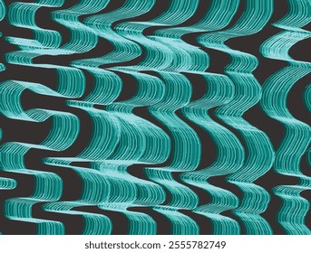 natural abstract ocean turquoise colorful organic simple lines drawn bold geometric shapes with a brush seamless pattern design in vector