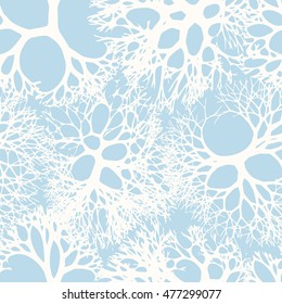 Natural abstract seamless pattern. Moss, hoarfrost, foam or branches.