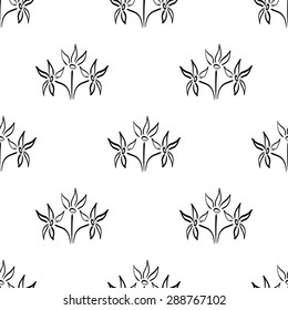 Natural abstract seamless pattern. Simple vector illustration with elements of flowers.