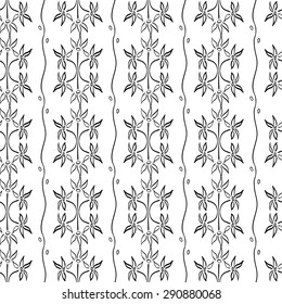 Natural abstract seamless pattern. Simple vector illustration with elements of flowers.