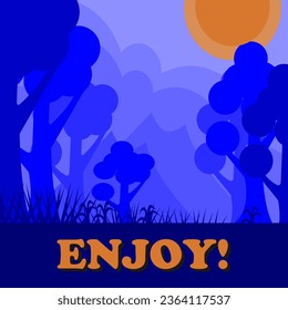 natural abstract vector illustration design in gradient blue.