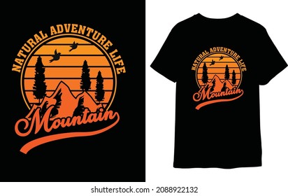 Natural adventure life t-shirt design