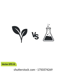 natural against chemistry icon illustration simple design element logo template