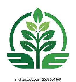 A Natural Agro Farm Project Logo Icon Illustration designed with sustainable tree, leaf icon