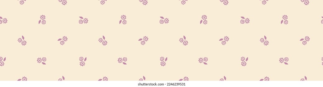 Natural allotment floral vector border. Seamless garden growing floral banner. Hand drawn decorative pretty botanical endless washi tape. 