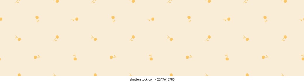Natural allotment floral vector border. Seamless garden growing floral banner. Hand drawn decorative pretty botanical endless washi tape. 