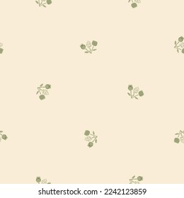 Natural allotment floral vector pattern. Seamless garden growing floral tile. Hand drawn decorative pretty botanical all over print. 