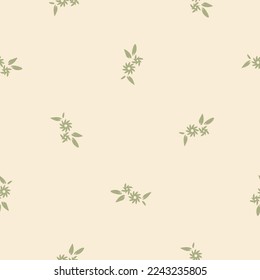 Natural allotment floral vector pattern. Seamless garden growing floral tile. Hand drawn decorative pretty botanical all over print. 