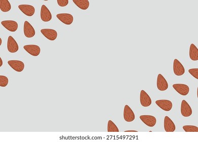Natural Almond Nut Border Frame Copy Space Template