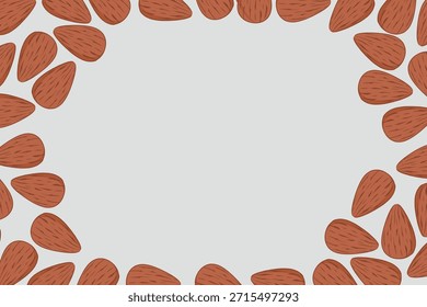 Plantilla de Espacio para texto de marco de borde de nuez de almendra natural