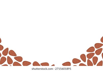 Natural Almond Nut Border Frame Copy Space Template
