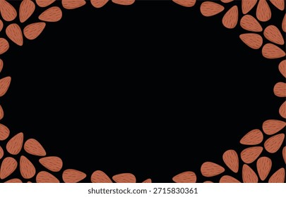 Natural Almond Nut Border Frame Copy Space Template