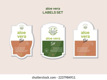 Modelo de ilustración de conjunto de etiquetas de gel de aloe vera natural