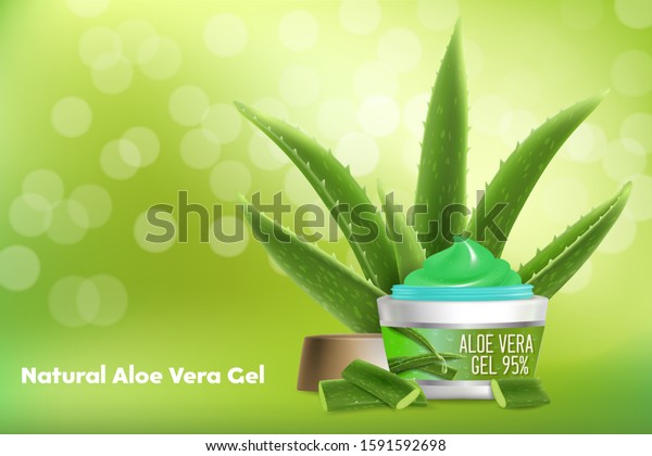 Natural Aloe Vera Gel Vector Advertising Stock Vector (Royalty Free ...