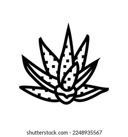 natural aloe vera line icon vector. natural aloe vera sign. isolated contour symbol black illustration