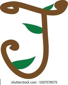 Natural alphabet J. Designed for use in logos and education .