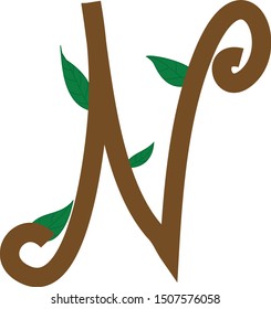 Natural alphabet N. Designed for use in logos and education .