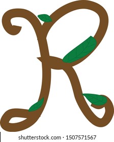 Natural alphabet R. Designed for use in logos and education .