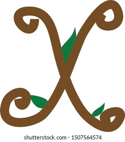 Natural alphabet X. Designed for use in logos and education .