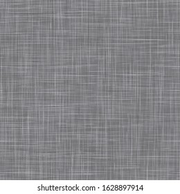 Natural anthracite gray french woven linen texture background. Old raw flax fibre seamless pattern. Organic yarn close up weave fabric wallpaper. Ecru grey fine canvas. Cloth effect all over print
