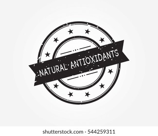 natural antioxidants. black stamp sign