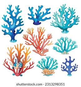 natural aquatic sea corals art design vector illustrator