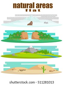 natural areas flat design vector illustration