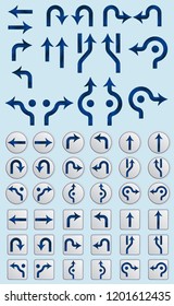 natural arrow set in vector illustration isolated, signage concept.