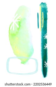 Natural art background with vector blot watercolor phenomena.