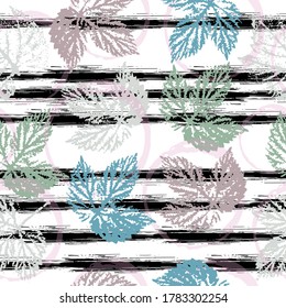 Natural autumn, fall seamless pattern. digital drawing and watercolor texture. boho chic, mixed media. seamless pattern, colorful background.