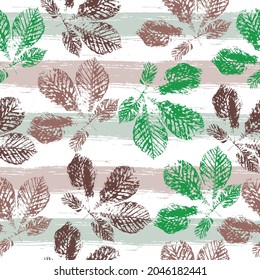 Natural autumn, fall seamless pattern. Printing on fabric, card. boho chic, mixed media. floral frame.