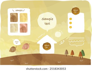 Natural Autumn Water color  design materials