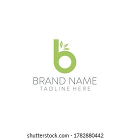 natural b letter logo design vector illustration. natural leaf b letter logo. b iconic logo.