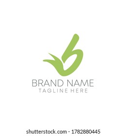 natural b letter logo design vector illustration. natural leaf b letter logo. b iconic logo.