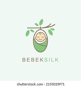 natural baby logo design vector illustration on white background