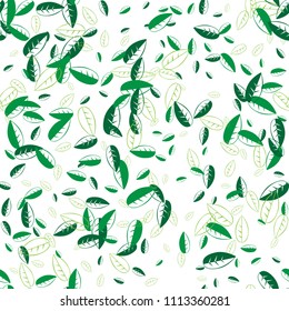 Natural background from abstract leaves. Chaotically falling, flying leaves. Option of packaging, wallpaper, tiles, textile, card