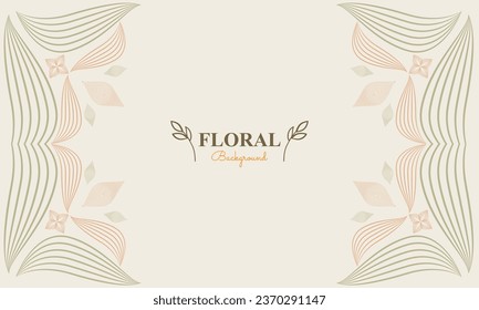 natural background with abstract natural shape, leaf and floral ornament in soft color style design