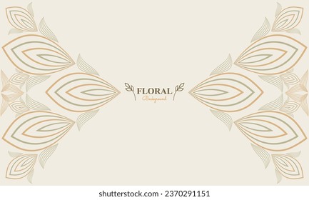 natural background with abstract natural shape, leaf and floral ornament in soft color style design